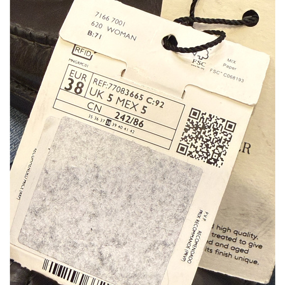 NEW MANGO MNG GRAY LEATHER PENNY LOAFERS SHOES SZ 38 US 7.5 - Picture 5 of 5